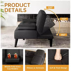 Celebalcony Divano Letto Futon, Divano Pieghevole in Pelle, con Braccioli Rimovibili, Divanetto Imbottito con Portabicchieri Pieghevoli per Casa, Ufficio, Nero