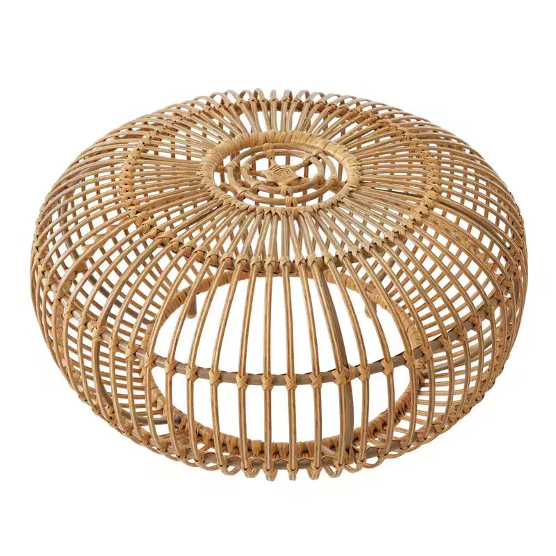 NAYSAYE Table d'appoint ronde de 30 pouces pour patio, table basse en rotin synthétique, table d'appoint intérieure/extérieure, durable et fabriquée à la main, marron, 29,5*29,5*15,3