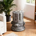 NAYSAYE Cement Outdoor End Table Faux Terrazzo Accent Table Modern Round Side Table for Garden and Patio Use, Gray, 14.37*14.37*18.11