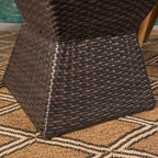 NAYSAYE Table d'appoint d'extérieur en Osier Géométrique, Table d'appoint Durable pour Jardin et Balcon, Marron, 16.25*16.25*18