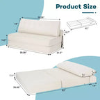 WARMOUNTS Canapé convertible pliant avec dossier réglable, canapé-lit convertible Queen Size pour salon et bureau