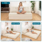 WARMOUNTS Canapé convertible pliant avec dossier réglable, canapé-lit convertible Queen Size pour salon et bureau