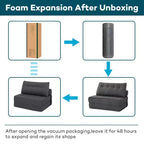 WARMOUNTS Canapé-lit pliable avec dossier réglable, canapé-lit convertible simple pour salon et bureau