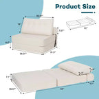 WARMOUNTS Canapé-lit pliable avec dossier réglable, canapé-lit convertible simple pour salon et bureau