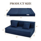 Divano letto pieghevole con cuscini, divano letto convertibile in memory foam, divano da pavimento moderno in stile giapponese, letto per il tempo libero per soggiorno/ufficio.