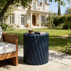 Christopher Knight Home Ruxandra Modern Outdoor Lightweight Concrete Fluted End Table