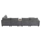 Divano componibile Whisen Chenille e set divano Comfy Cloud con tavolino a scomparsa, portabicchieri e bracciolo contenitore