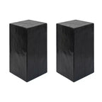 NAYSAYE Tables d'appoint carrées effet bois en oxyde de magnésium, lot de 2, surfaces d'appoint sculpturales pour patio, balcon, jardin, salon, 14,5*14,5*27,75