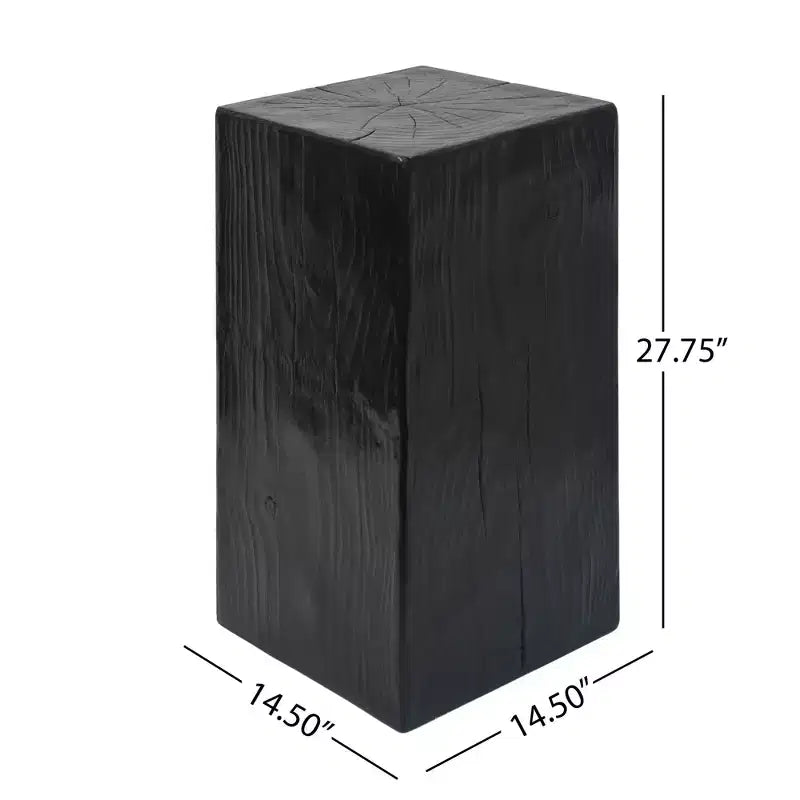 NAYSAYE Tables d'appoint carrées effet bois en oxyde de magnésium, lot de 2, surfaces d'appoint sculpturales pour patio, balcon, jardin, salon, 14,5*14,5*27,75