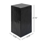 NAYSAYE Tables d'appoint carrées effet bois en oxyde de magnésium, lot de 2, surfaces d'appoint sculpturales pour patio, balcon, jardin, salon, 14,5*14,5*27,75