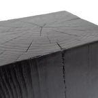 NAYSAYE Tables d'appoint carrées effet bois en oxyde de magnésium, lot de 2, surfaces d'appoint sculpturales pour patio, balcon, jardin, salon, 14,5*14,5*27,75