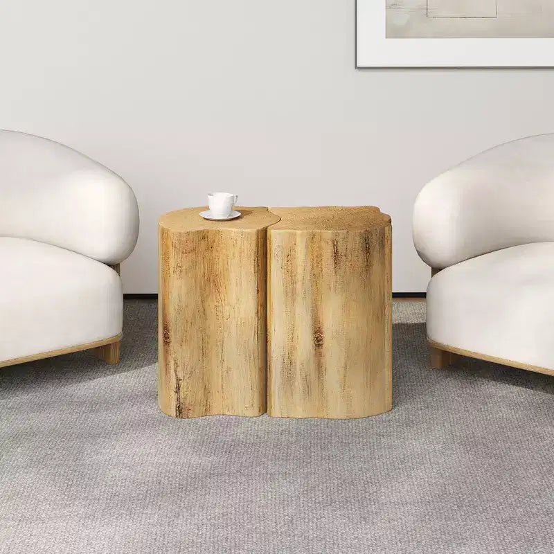 NAYSAYE Table d'appoint MGO irrégulière 2-en-1 divisée 2 pièces Surface d'appoint modulaire pour Patio Balcon Salon, 24.8*12.6*18.11