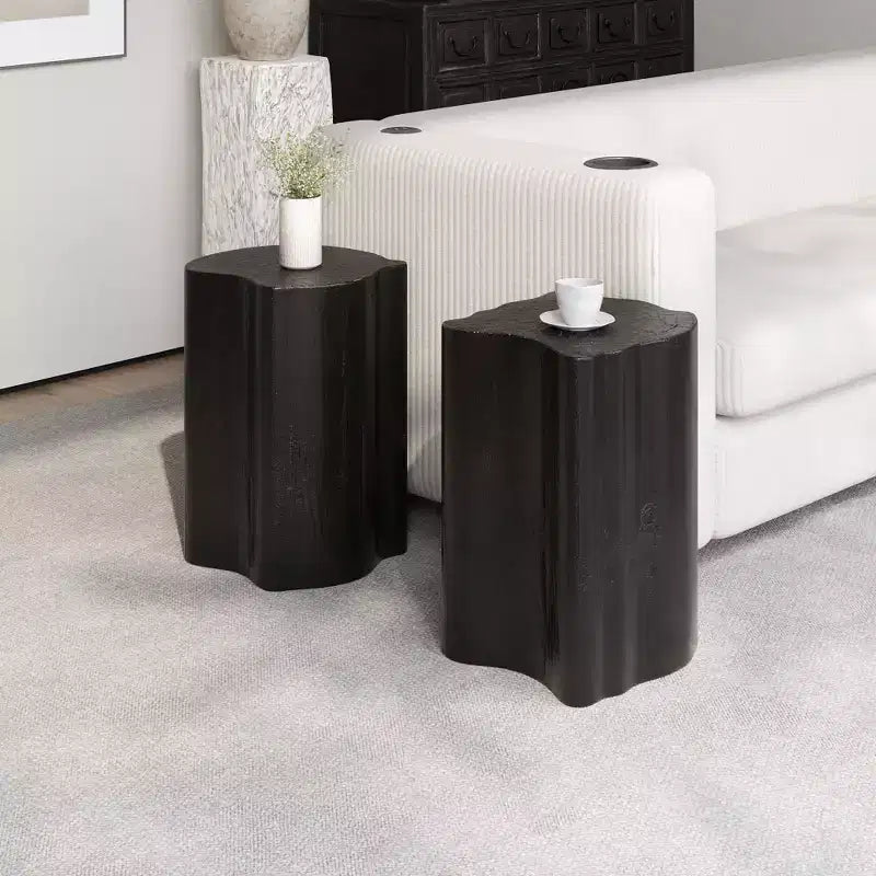 NAYSAYE Table d'appoint MGO irrégulière 2-en-1 divisée 2 pièces Surface d'appoint modulaire pour Patio Balcon Salon, 24.8*12.6*18.11