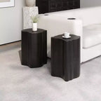 NAYSAYE Table d'appoint MGO irrégulière 2-en-1 divisée 2 pièces Surface d'appoint modulaire pour Patio Balcon Salon, 24.8*12.6*18.11