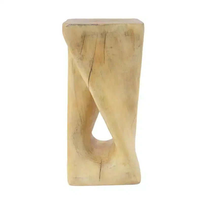 NAYSAYE Table d'appoint d'extérieur torsadée sculpturale, surface décorative pour patio, balcon, bord de piscine, 12,5*12,5*26,8