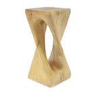 NAYSAYE Table d'appoint d'extérieur torsadée sculpturale, surface décorative pour patio, balcon, bord de piscine, 12,5*12,5*26,8