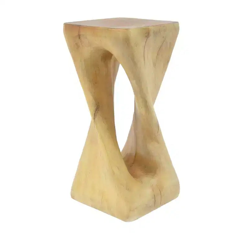 NAYSAYE Table d'appoint d'extérieur torsadée sculpturale, surface décorative pour patio, balcon, bord de piscine, 12,5*12,5*26,8