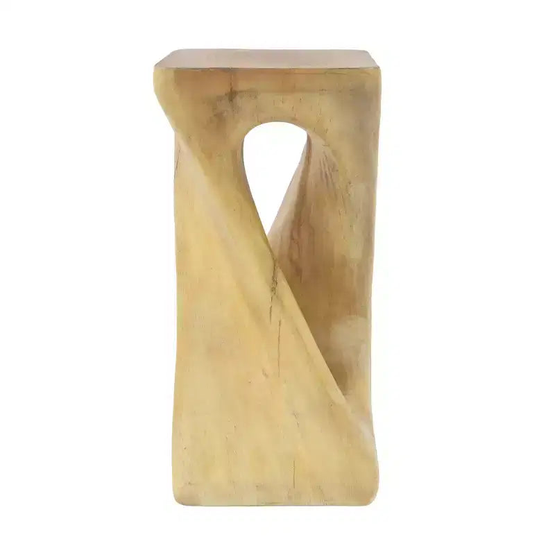 NAYSAYE Table d'appoint d'extérieur torsadée sculpturale, surface décorative pour patio, balcon, bord de piscine, 12,5*12,5*26,8