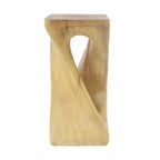 NAYSAYE Table d'appoint d'extérieur torsadée sculpturale, surface décorative pour patio, balcon, bord de piscine, 12,5*12,5*26,8