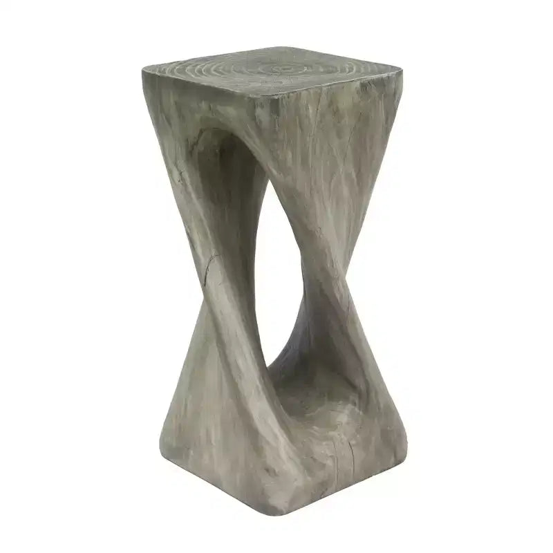NAYSAYE Table d'appoint d'extérieur torsadée sculpturale, surface décorative pour patio, balcon, bord de piscine, 12,5*12,5*26,8