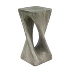 NAYSAYE Table d'appoint d'extérieur torsadée sculpturale, surface décorative pour patio, balcon, bord de piscine, 12,5*12,5*26,8