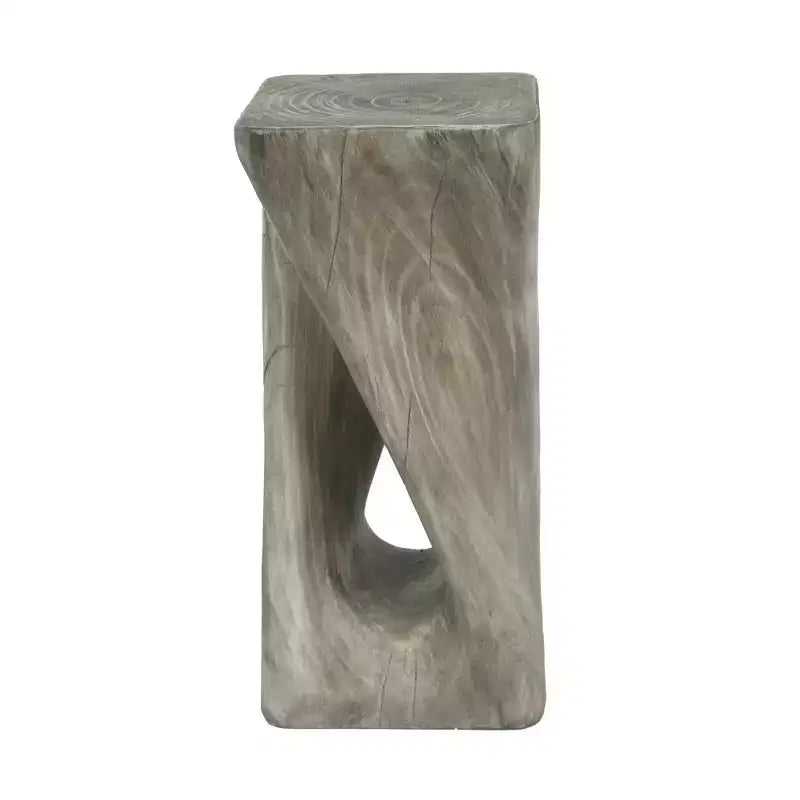 NAYSAYE Table d'appoint d'extérieur torsadée sculpturale, surface décorative pour patio, balcon, bord de piscine, 12,5*12,5*26,8