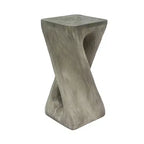 NAYSAYE Table d'appoint d'extérieur torsadée sculpturale, surface décorative pour patio, balcon, bord de piscine, 12,5*12,5*26,8