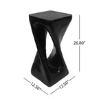 NAYSAYE Table d'appoint d'extérieur torsadée sculpturale, surface décorative pour patio, balcon, bord de piscine, 12,5*12,5*26,8