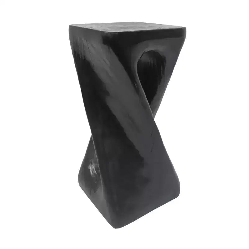 NAYSAYE Table d'appoint d'extérieur torsadée sculpturale, surface décorative pour patio, balcon, bord de piscine, 12,5*12,5*26,8