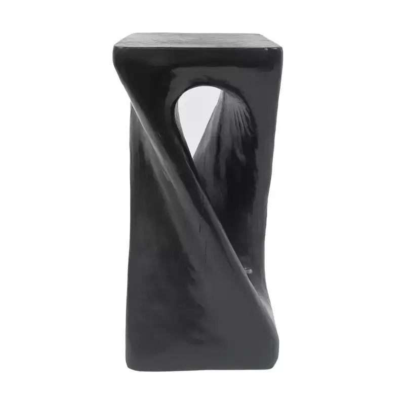 NAYSAYE Table d'appoint d'extérieur torsadée sculpturale, surface décorative pour patio, balcon, bord de piscine, 12,5*12,5*26,8
