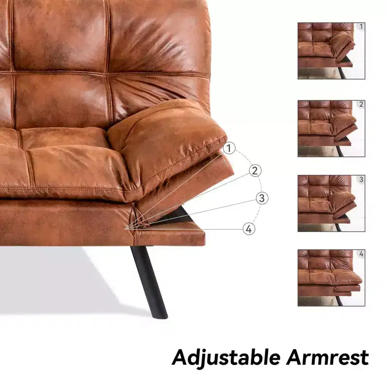 Divano Letto Futon Cabrio Dyonery 71, Comodo Divano Futon, Divano Letto Reclinabile in Memory Foam per Soggiorno, Ufficio, Appartamento