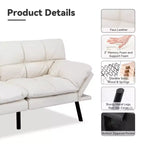 Divano Letto Futon Cabrio Dyonery 71, Comodo Divano Futon, Divano Letto Reclinabile in Memory Foam per Soggiorno, Ufficio, Appartamento