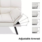 Divano Letto Futon Cabrio Dyonery 71, Comodo Divano Futon, Divano Letto Reclinabile in Memory Foam per Soggiorno, Ufficio, Appartamento