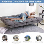 Divano Letto Futon Cabrio Dyonery 71, Comodo Divano Futon, Divano Letto Reclinabile in Memory Foam per Soggiorno, Ufficio, Appartamento