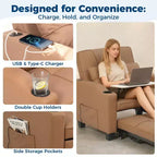 Divano Letto Convertibile 4 in 1 con Cuscino Massaggiante - USB/Type-C e Portabicchieri per Piccoli Spazi