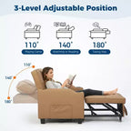 Divano Letto Convertibile 4 in 1 con Cuscino Massaggiante - USB/Type-C e Portabicchieri per Piccoli Spazi