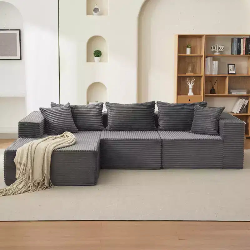 Divano Sezionale Modulare Cloud Accogliente e Spazioso 106 a L con Chaise, Comodo Design Senza Struttura, Nessun Assemblaggio Richiesto, per Soggiorno Moderno