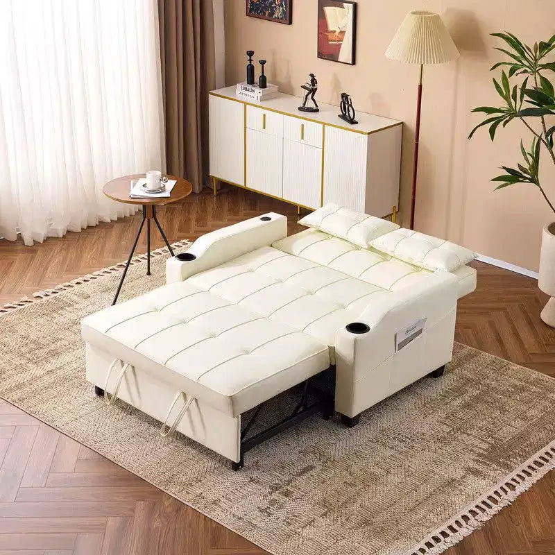 Divano Letto Trasformabile Reclinabile in Pelle Imbottita Antigraffio per Gatti con Cuscini per Piccoli Spazi