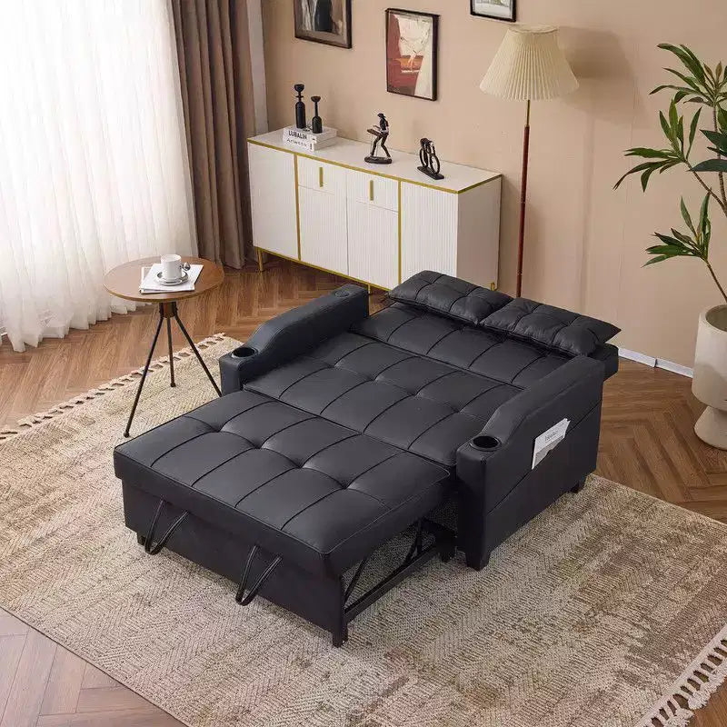 Divano Letto Trasformabile Reclinabile in Pelle Imbottita Antigraffio per Gatti con Cuscini per Piccoli Spazi