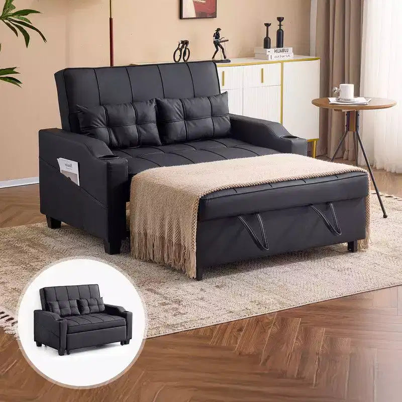 Divano Letto Trasformabile Reclinabile in Pelle Imbottita Antigraffio per Gatti con Cuscini per Piccoli Spazi