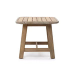 LuxenHome 17.5 Outdoor Side Table, Acacia Wood Patio End Table with Woven Wicker Trim, Small Outdoor Accent Tables for Patio, Balcony, Garden
