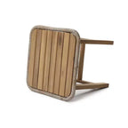 Tavolino da esterno LuxenHome 17,5", in legno di acacia con finiture in vimini intrecciato, piccoli tavolini da esterno per patio, balcone, giardino