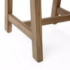 Tavolino da esterno LuxenHome 17,5", in legno di acacia con finiture in vimini intrecciato, piccoli tavolini da esterno per patio, balcone, giardino