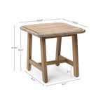 Tavolino da esterno LuxenHome 17,5", in legno di acacia con finiture in vimini intrecciato, piccoli tavolini da esterno per patio, balcone, giardino