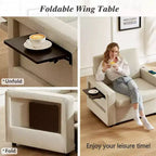 Dyonery 42,5 Pollici Sedia Letto Trasformabile 3-in-1 Divano Letto Estraibile con Schienale Regolabile e Tasche Laterali per Piccoli Spazi