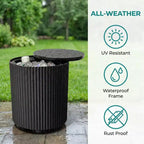 NAYSAYE Tavolino Refrigerante per Esterni - Secchiello Portatile per Ghiaccio, Tavolino da Patio con Contenitore Refrigerato, Porta Bevande per Feste, Picnic, Spiaggia e Piscina