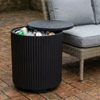 NAYSAYE Tavolino Refrigerante per Esterni - Secchiello Portatile per Ghiaccio, Tavolino da Patio con Contenitore Refrigerato, Porta Bevande per Feste, Picnic, Spiaggia e Piscina