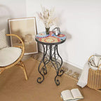 Outdoor Side Table,Colorful+Black