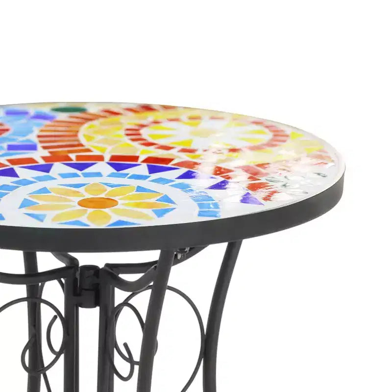 Table d'appoint d'extérieur, colorée+noire