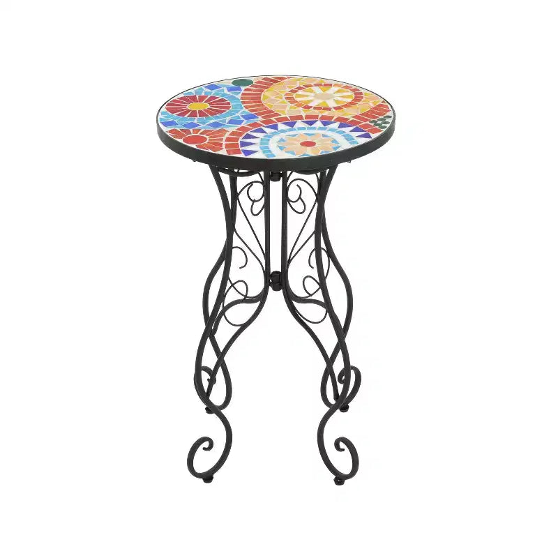 Table d'appoint d'extérieur, colorée+noire